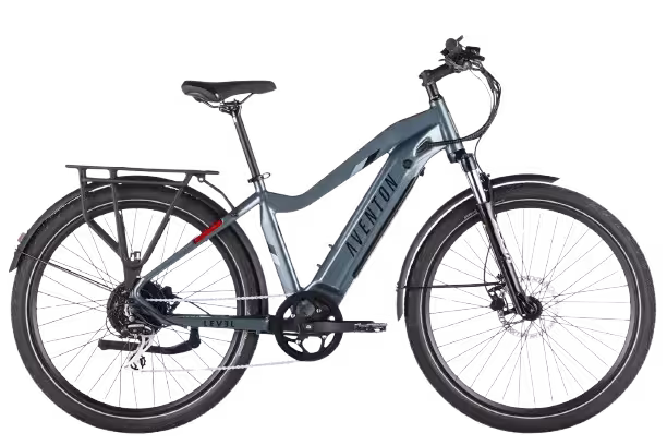 Aventon Level 2 step over electric bike finished in Glacier: side view