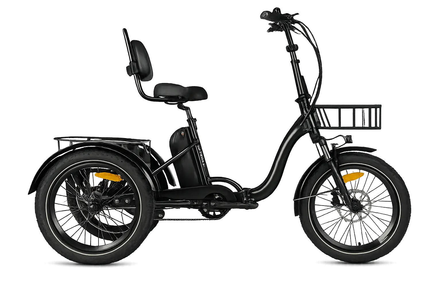 Eunorau ONE-TRIKE 2.0 electric trike in Dark Charcoal: drive-side view