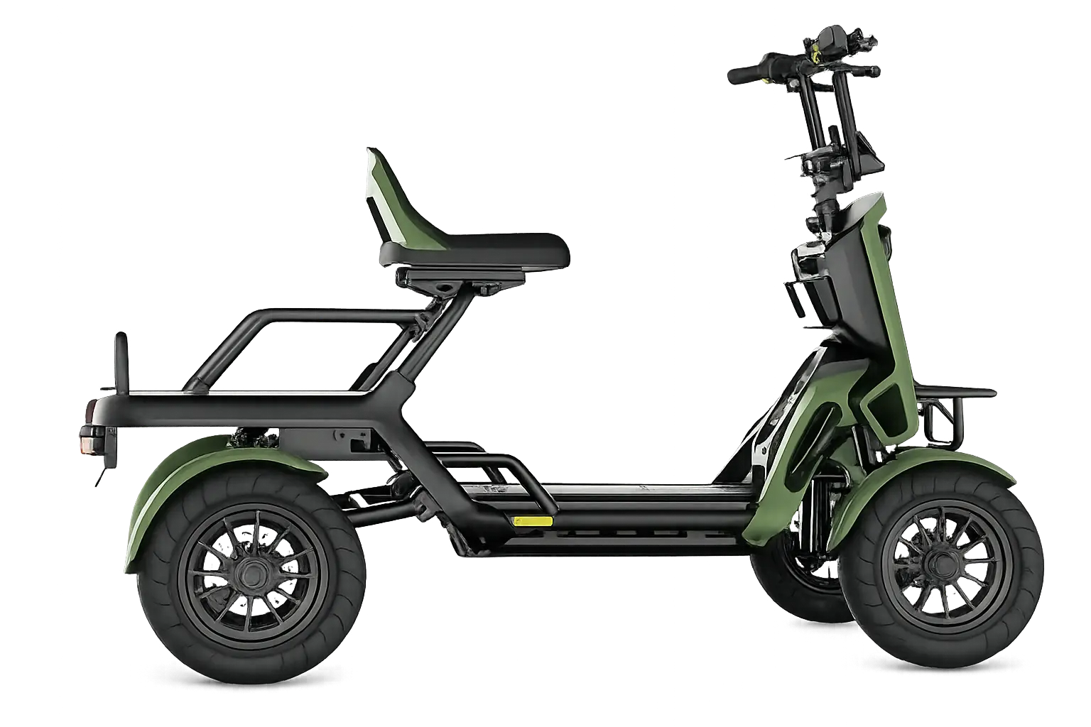 Eunorau S500 Electric Utility Quad in Army Green: right-side view