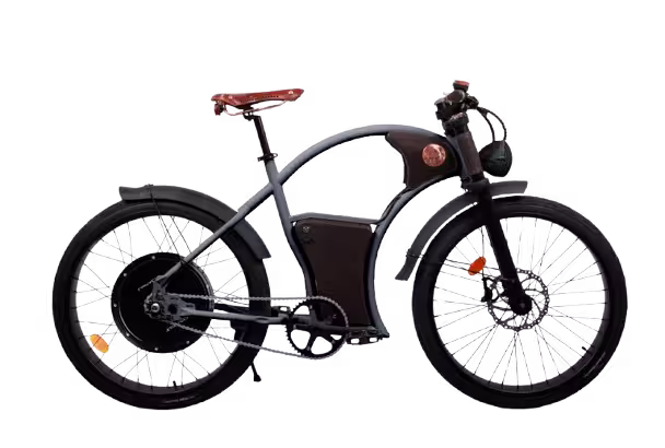 Rayvolt Torino Electric Bike finished in Grey, drive side view