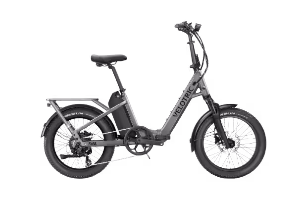 Velotric Fold 1 Plus Step-Thru Folding Electric Bike finished in Gray: side view